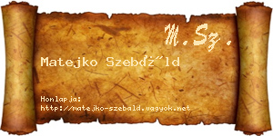Matejko Szebáld névjegykártya